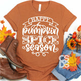 Screen Print Transfer - Happy Pumpkin Spice Season - White