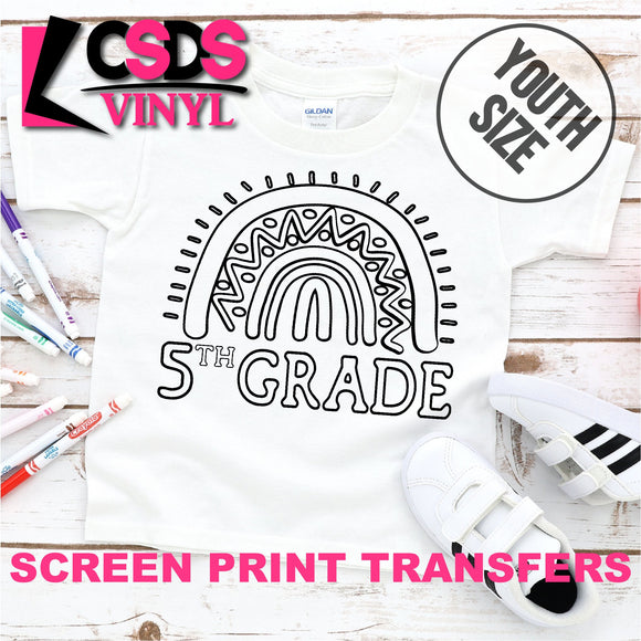 Screen Print Transfer - 5th Grade Coloring Page YOUTH - Black DISCONTINUED