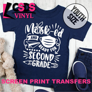 Screen Print Transfer - Masked and Ready for 2nd Grade YOUTH - White DISCONTINUED