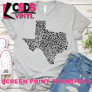 Screen Print Transfer - Leopard Texas - Black
