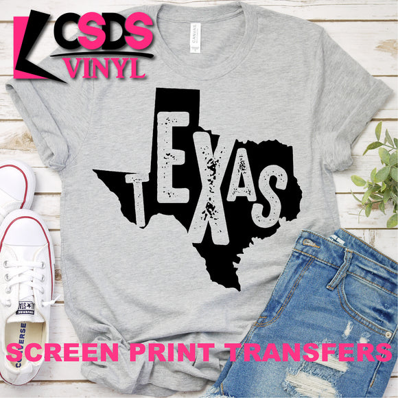 Screen Print Transfer - Texas - Black