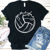 Screen Print Transfer - Game Day Volleyball - White