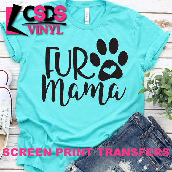 Screen Print Transfer - Fur Mama - Black