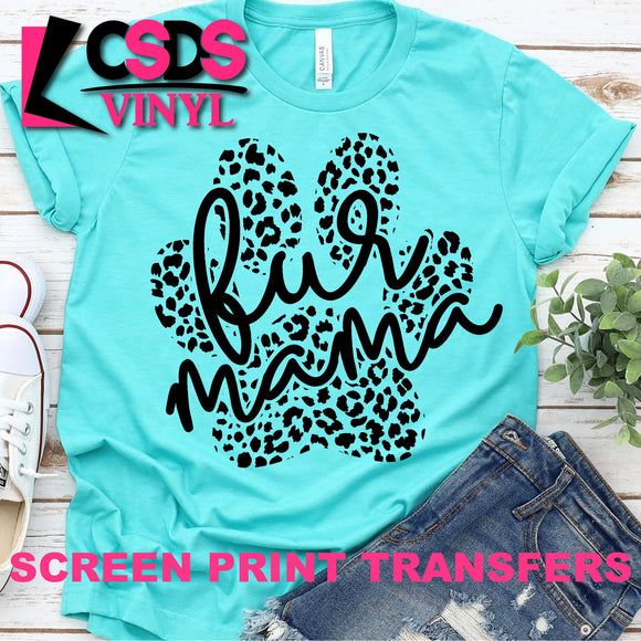 Screen Print Transfer - Fur Mama Leopard - Black