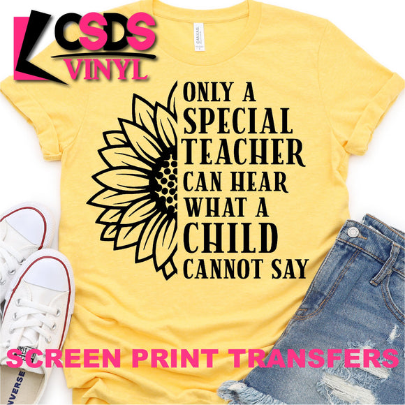 Screen Print Transfer - A Special Teacher - Black