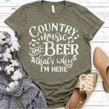 Screen Print Transfer - Country Beer and Music - White