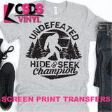 Screen Print Transfer - Undefeated Hide and Seek Champion - Black