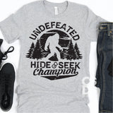 Screen Print Transfer - Undefeated Hide and Seek Champion - Black