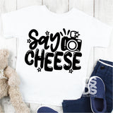 Screen Print Transfer - Say Cheese YOUTH - Black DISCONTINUED
