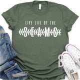 Screen Print Transfer - Live Life by the Seams - White