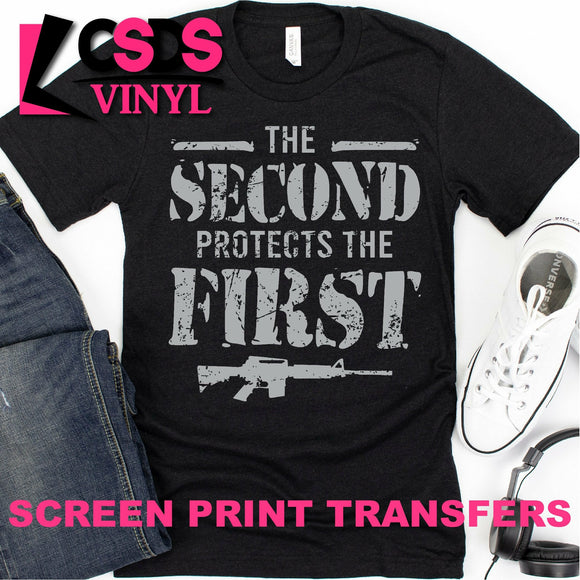 Screen Print Transfer - The Second Protects the First - Grey