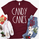 Screen Print Transfer - Candy Canes - White
