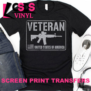 Screen Print Transfer - Veteran - Grey