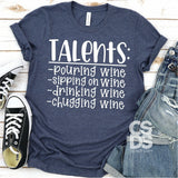 Screen Print Transfer - Wine Talents - White