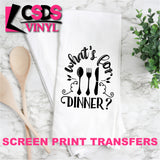 Screen Print Transfer - What's for Dinner TEA TOWEL/POT HOLDER - Black