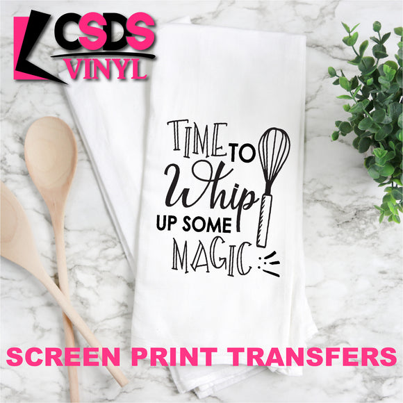Screen Print Transfer - Whip Up Magic TEA TOWEL/POT HOLDER - Black