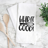 Screen Print Transfer - Whip It Good TEA TOWEL/POT HOLDER - Black DISCONTINUED