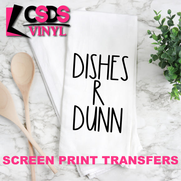 Screen Print Transfer - Dishes R Dunn TEA TOWEL/POT HOLDER - Black DISCONTINUED