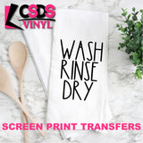 Screen Print Transfer - Wash Rinse Dry TEA TOWEL/POT HOLDER - Black