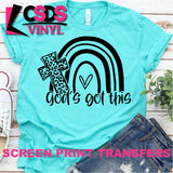 Screen Print Transfer - God's Got This - Black