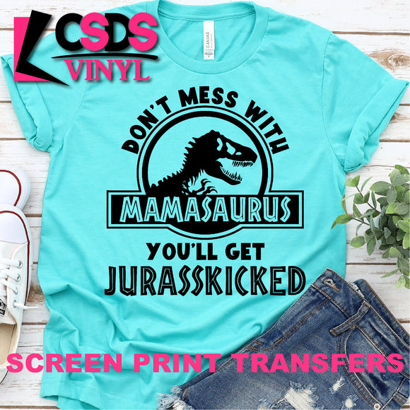 Screen Print Transfer - Mamasaurus - Black