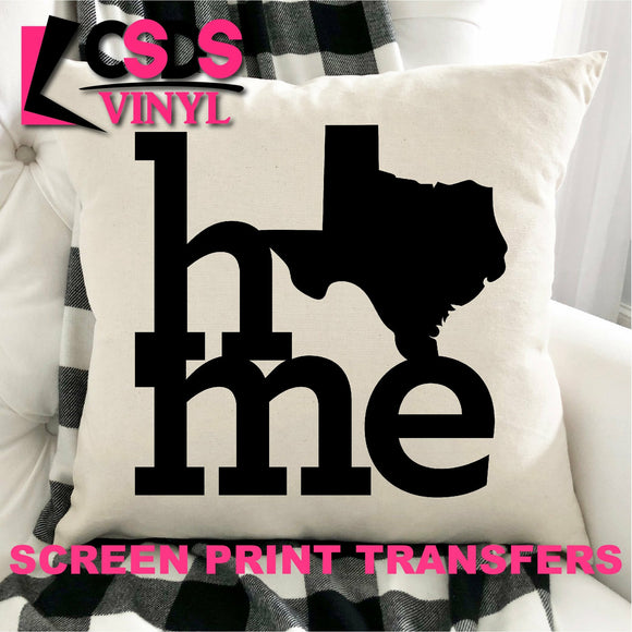 Screen Print Transfer - Texas Home PILLOW/HOME DECOR - Black