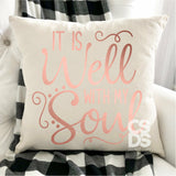 Screen Print Transfer - Well with My Soul PILLOW/HOME DECOR - Rose Gold DISCONTINUED