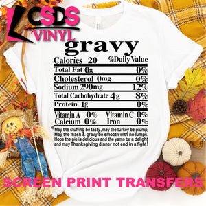 Screen Print Transfer - Gravy Food Ingredients - Black