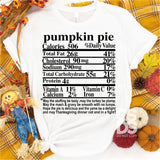 Screen Print Transfer - Pumpkin Pie Food Ingredients - Black