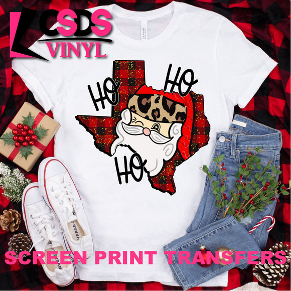 Screen Print Transfer - Texas Santa Ho Ho Ho - Full Color *HIGH HEAT*