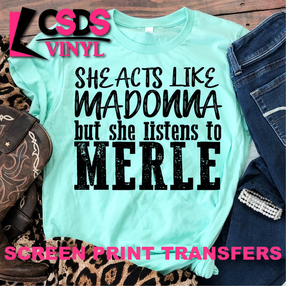 Screen Print Transfer - Madonna & Merle - Black DISCONTINUED