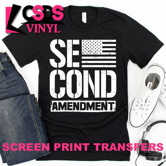 Screen Print Transfer - Second Amendment - White