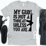 Screen Print Transfer - My Gun is Not a Threat 2 - Black