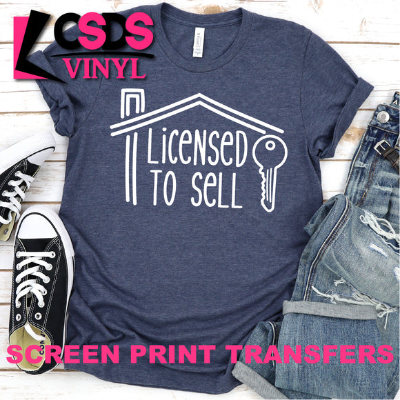 Screen Print Transfer - Licensed to Sell - White