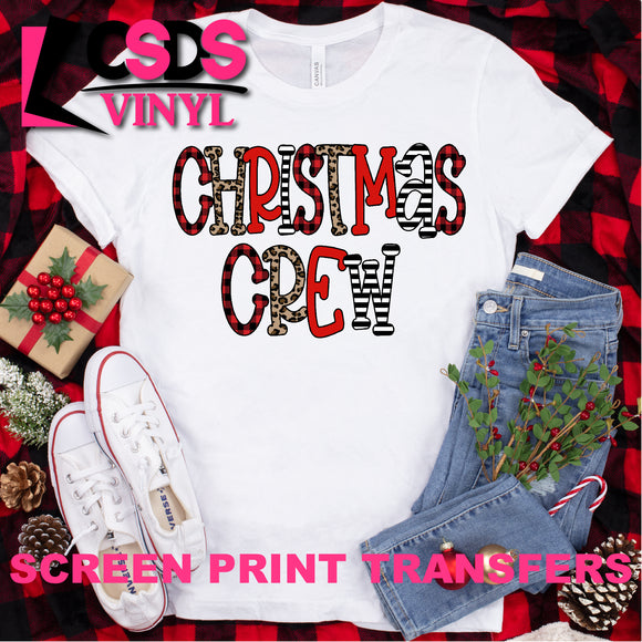 Screen Print Transfer - Christmas Crew Leopard - Full Color *HIGH HEAT*