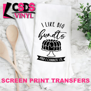 Screen Print Transfer - I Like Big Bundts TEA TOWEL/POT HOLDER - Black