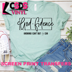 Screen Print Transfer - God-fidence - Black