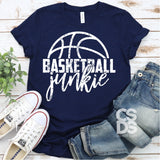 Screen Print Transfer - Basketball Junkie - White