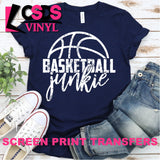 Screen Print Transfer - Basketball Junkie - White
