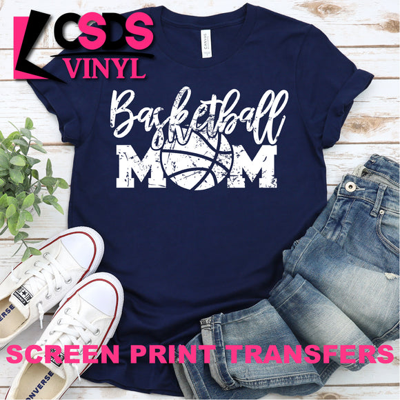 Screen Print Transfer - Basketball Mom - White