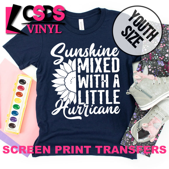 Screen Print Transfer - Sunshine Hurricane Sunflower YOUTH - White