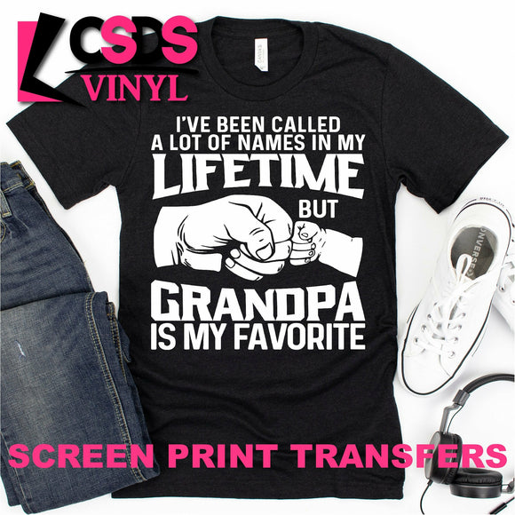 Screen Print Transfer - Grandpa is My Favorite - White
