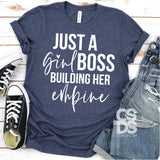 Screen Print Transfer - Just a Girl Boss - White