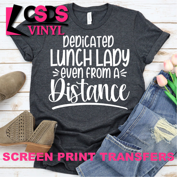 Screen Print Transfer - Lunch Lady From a Distance - White DISCONTINUED