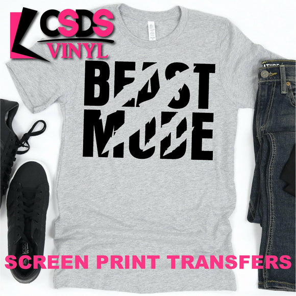 Screen Print Transfer - Beast Mode - Black