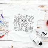 Screen Print Transfer - Alien Coloring Page YOUTH - Black