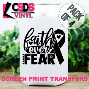 Screen Print Transfer - Faith Over Fear POCKET 4 PACK - Black DISCONTINUED