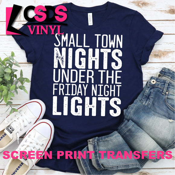 Screen Print Transfer - Small Town Nights - White