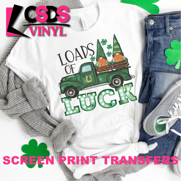 Screen Print Transfer - Loads of Luck Gnomes - Full Color *HIGH HEAT*