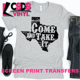 Screen Print Transfer - Come and Take It Texas - Black